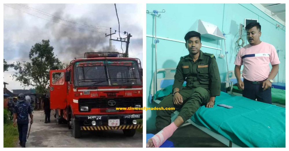 कारागारभित्र कैदीबन्दीले लगाएको आगो निभाउने क्रममा दमकल कर्मचारी राजवंशी घाइते